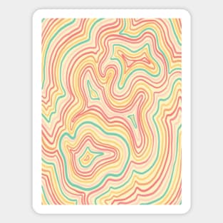 Pastel Psychedelic Wavy Lines Magnet